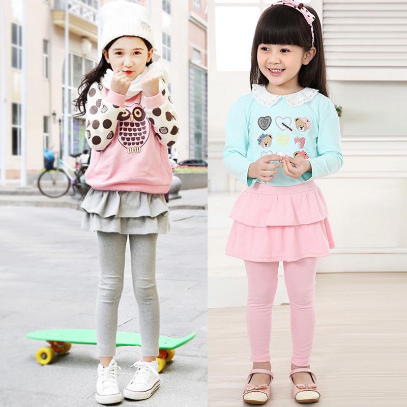 Girls' Multi-Color Elastic Skirt-Pants - Spring and Autumn Korean Style Children's Wear