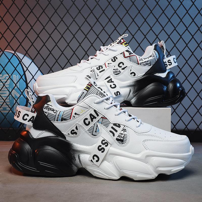 Men's Shoes Spring 2024 New Platform Couple Sports Trendy Shoes Student Niche Casual Men's Shoes Board Shoes Dad Lace Up