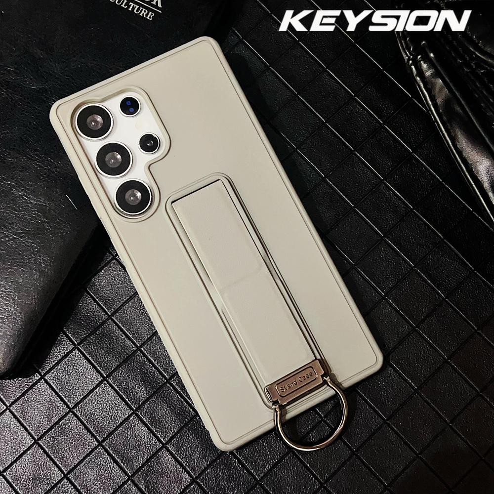 KEYSION Shockproof Armor Case for Samsung S26 Ultra 5G Soft Silicone+PC Folding kickstand Phone Back Cover for Galaxy S26+ Plus