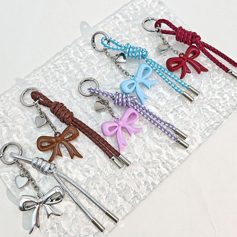 Creative Bow, Heart-Shaped Woven Rope, Bag Decoration Pendant, Keychain Accessory