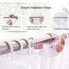 Golden Microphone And Music Notes Shower Curtain Machine Washable All Season Waterproof Privacy Protection Musical Design