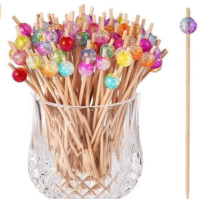 100 stücke bunte perlen bambus obst sticks für dekoration cocktail salat snack sandwich buffet zahnstocher brunnen hochzeit party