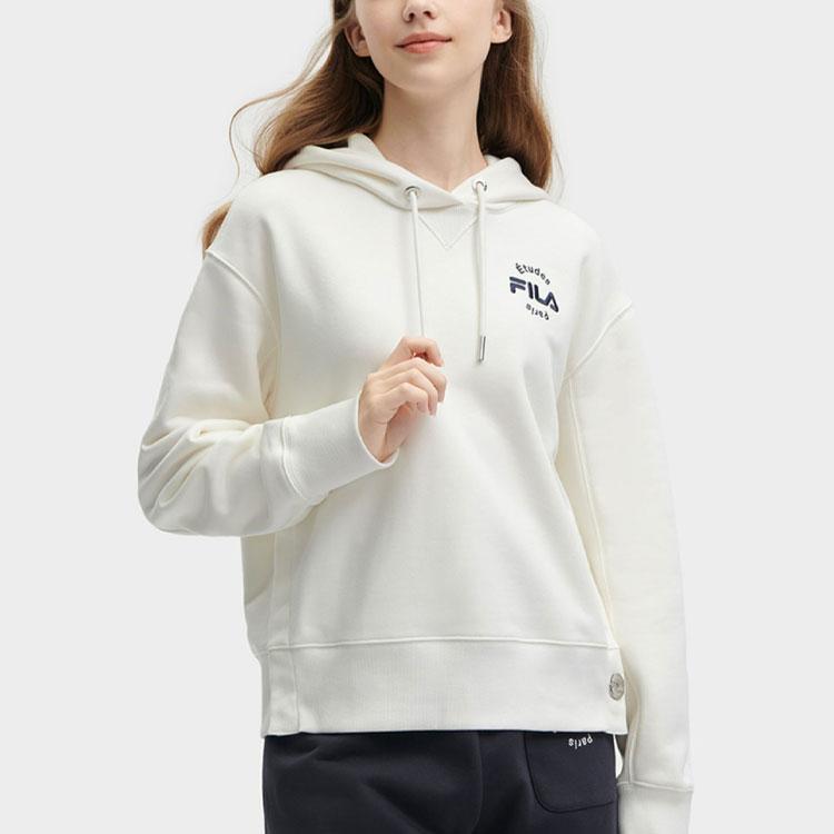 Fila X Études Collaboration Solid Logo Hoodie Women Hoodies Coconut-White F11W346205F-IV