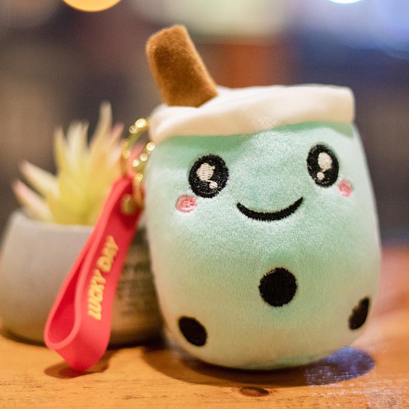 Cup Tea Milk Plush Keychain Cute Bag Pendant Cartoon Doll Kids Gift Birthday