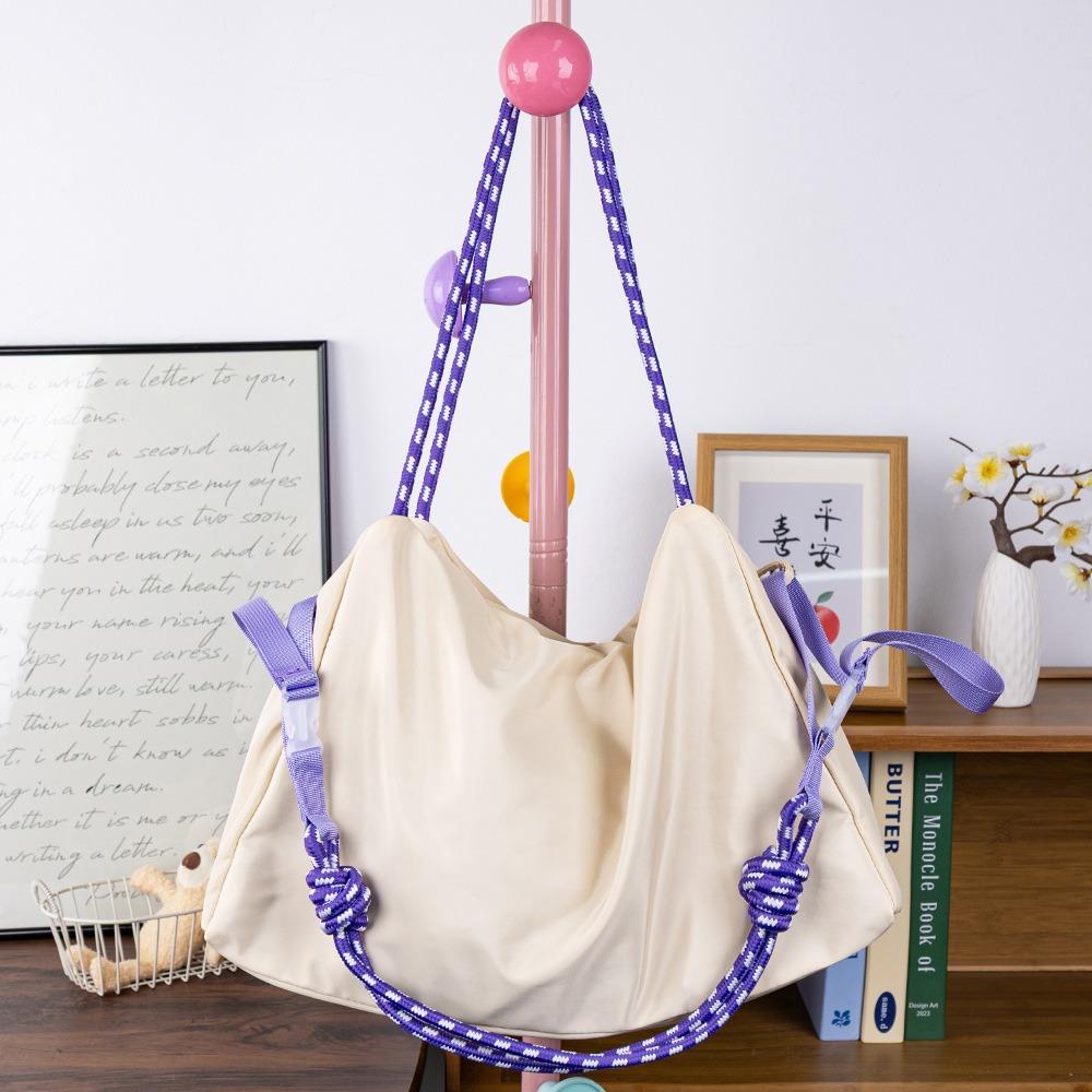 Casual Nylon Canvas Shoulder Bag Large Capapcity Zipper Close Tote Bag Soft Waterproof Travel Bag Women Bag