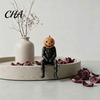 Holiday Tabletop Accents 3D Printed Pumpkin Head Sitting Figurine, Halloween Funny Gentleman Ornaments Decoration, Miniature Statue Desktop