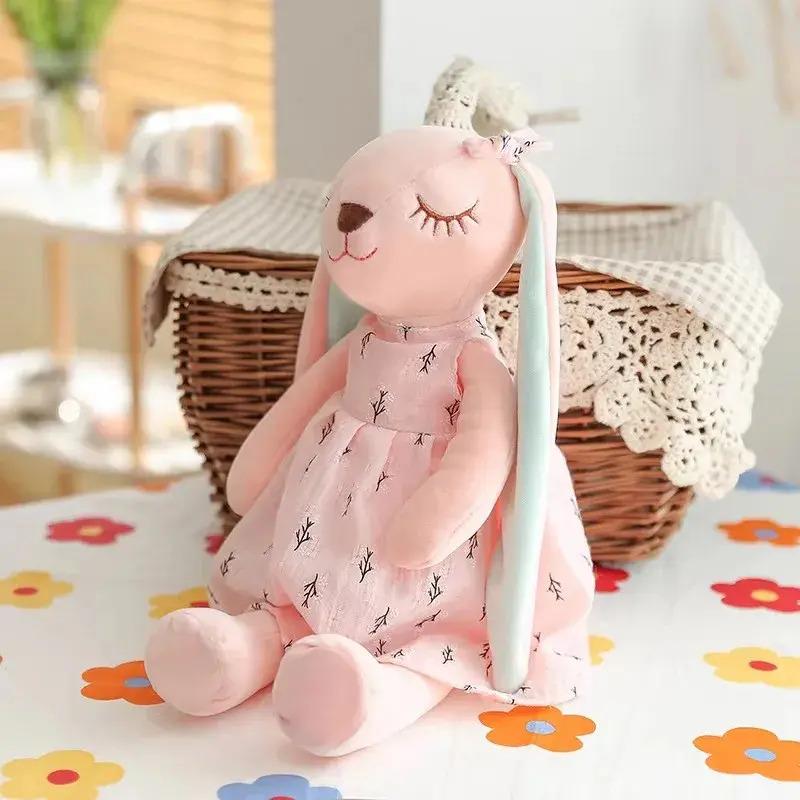 Pink Rabbit Plush Toy with Dress 45 Cm for Girl