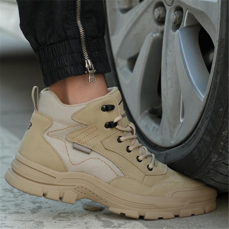 Anti Splash Water Safety Shoes Men Wear Resistant Work Boots Steel Toe Shoes Puncture-Proof Protective Shoes Security Sneakers