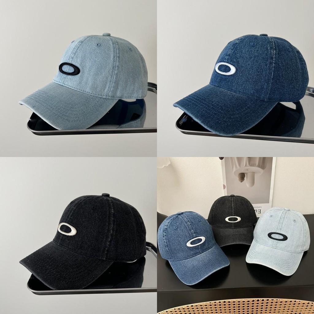 Washed Retro Denim Baseball Cap With Embroidery Design And Wide Brim Daily For