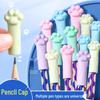 Cute Cat Paw Silicone Pen Cap - Soft Rubber Cartoon Pencil Topper for Girls & Kids, Universal Fit