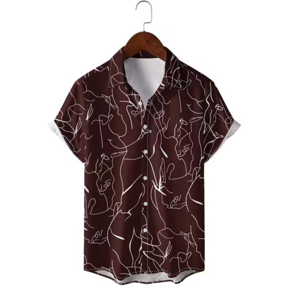 Men's Coconut Tree Pattern 3D Print Shirt Button Up Shirt Casual Shirt Summer Shirt Short Sleeve Daily Vacation Clothing