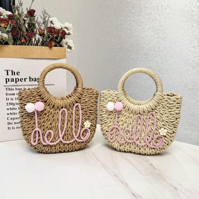 Summer Handmade Straw Bag Fashion Portable Seaside Vacation Beach Women's Bag Hand Carry Leisure Bag