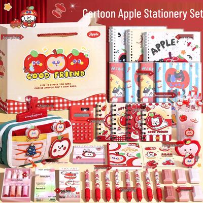 Apple Cat Stationery Gift Box: School Supplies Set for Girls - Perfect for Back To School or Birthday Gifts