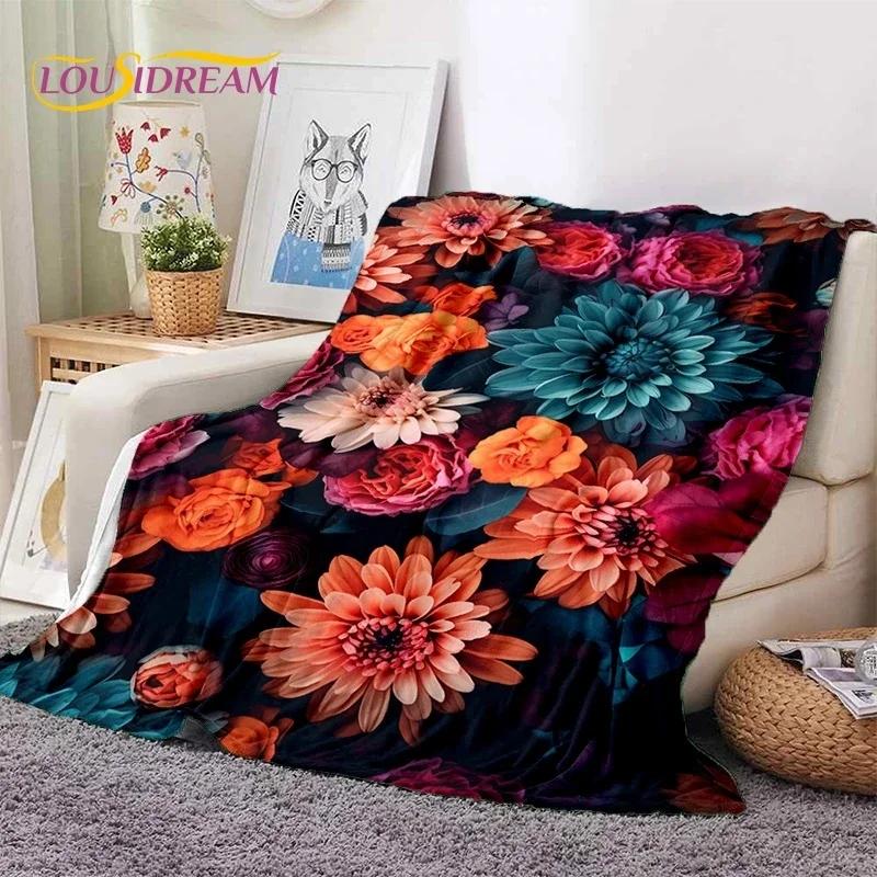 D Printed Daisy Throw Blanket Soft Warm Nordic Design for Picnic Bed Sofa  Perfect Gift for Kids and Teens