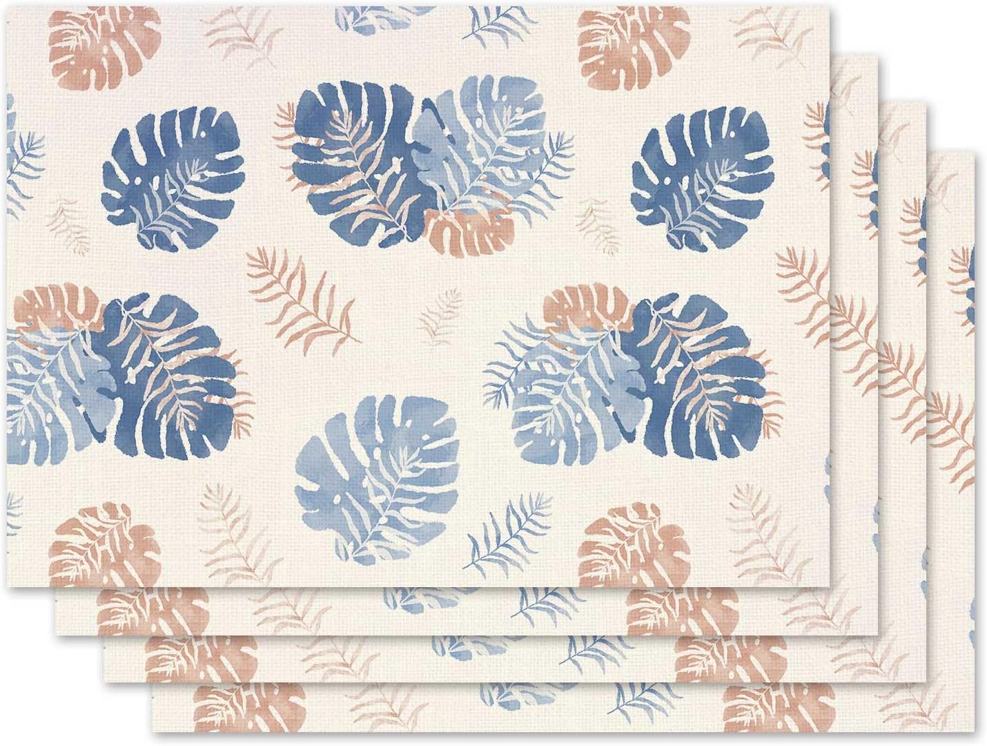 

Spring Summer Palm Leaves Placemat Set of 4 Tropical Greenery Monstera Placemats Hawaii Seasonal Table Mats for Indoor Outdoor Home Kitchen Dining Dec 4Pcs