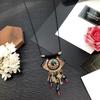 Eastern European style handmade retro fringed long necklace light luxury simple sweater chain crystal pendant versatile accessories