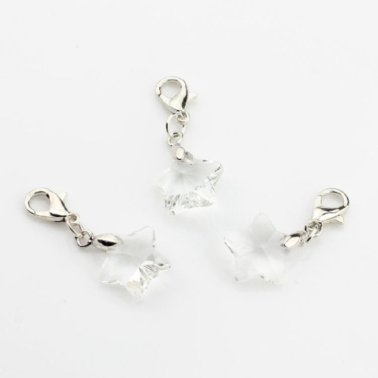 Popular Alloy Earrings Accessories Colorful Five-Pointed Star Pendant Keychain Lobster Clasp Keyring Bag Accessory