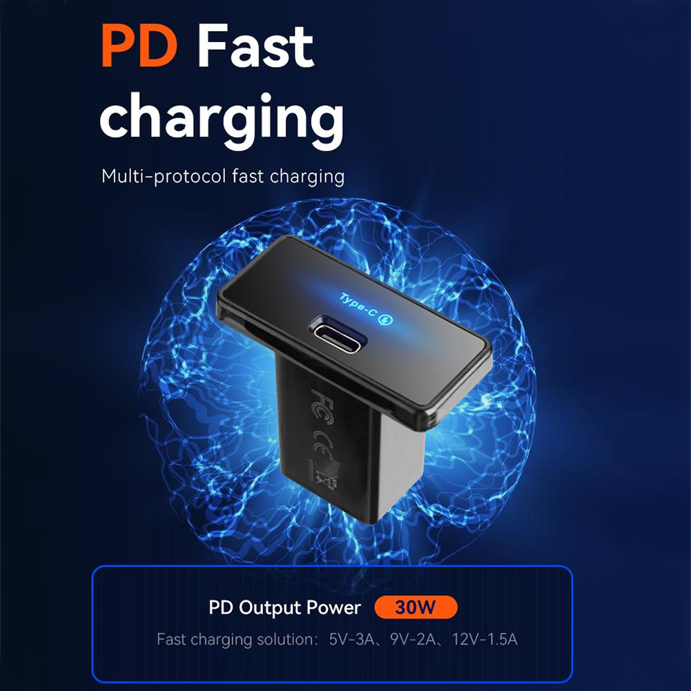 18W/30W Car Charger 12V-24V PD Type C/USB RV USB Outlet Adapter Fast Charging Power Outlet for Marine Boat ATV Camping Truck