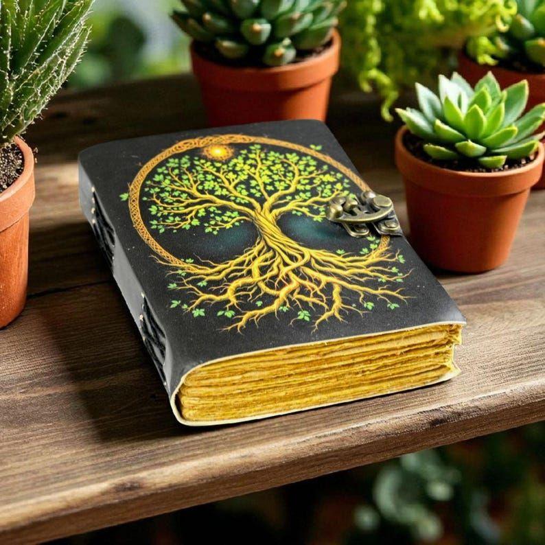 Tree of Life Leather Grimoire Journal:  Book of Shadows