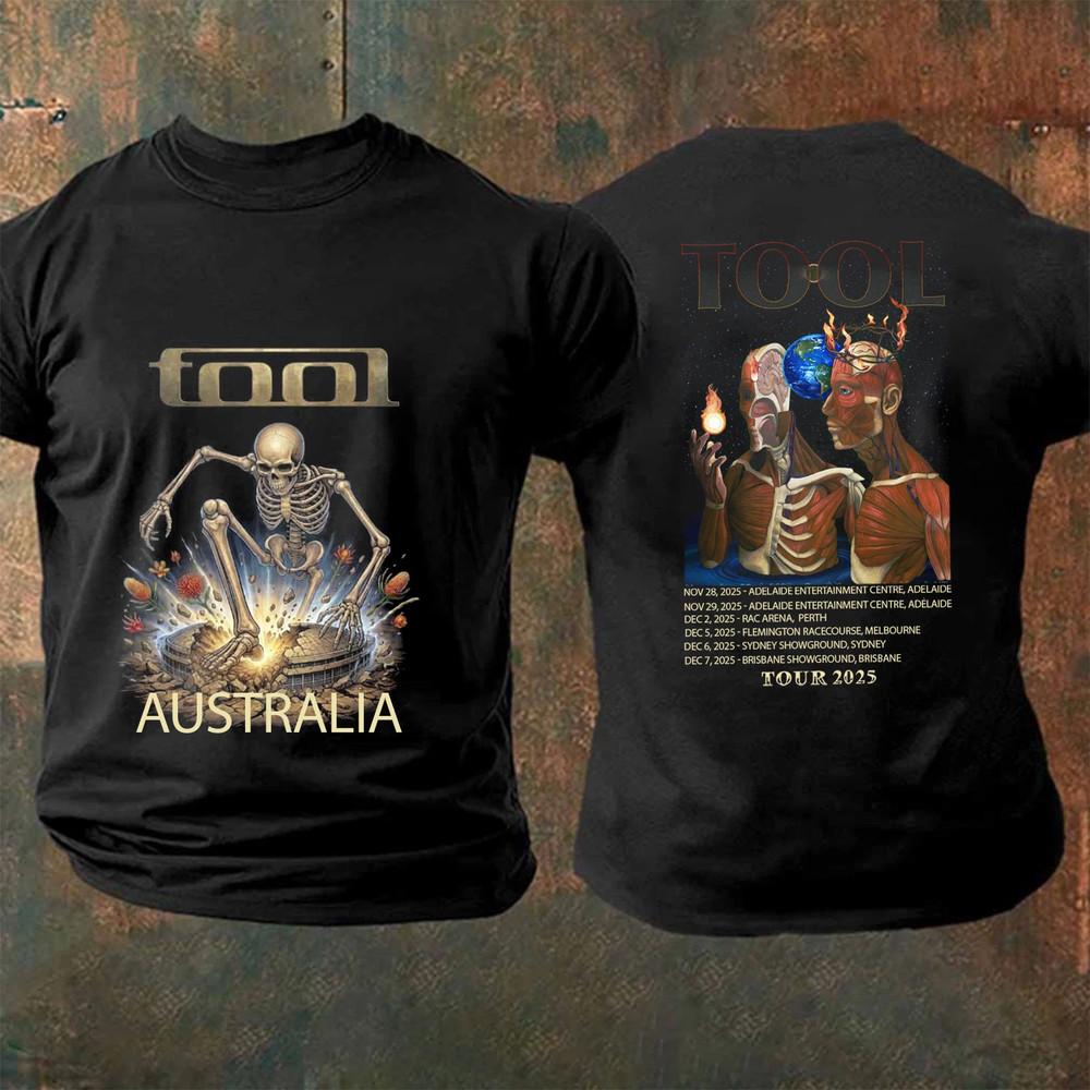 2 Sides Tool Band 2025 Tour Dates Shirt Tool Tour Australia 2025 Tshirt Unisex T-Shirt XXL