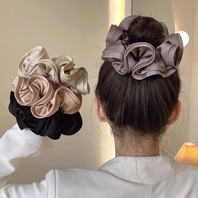 

1 шт. Хиджаб Волюмайзер Кольцо для волос Атлас Галстук для волос Женский Волюмизирующий Scrunchie Веревка для волос Большой