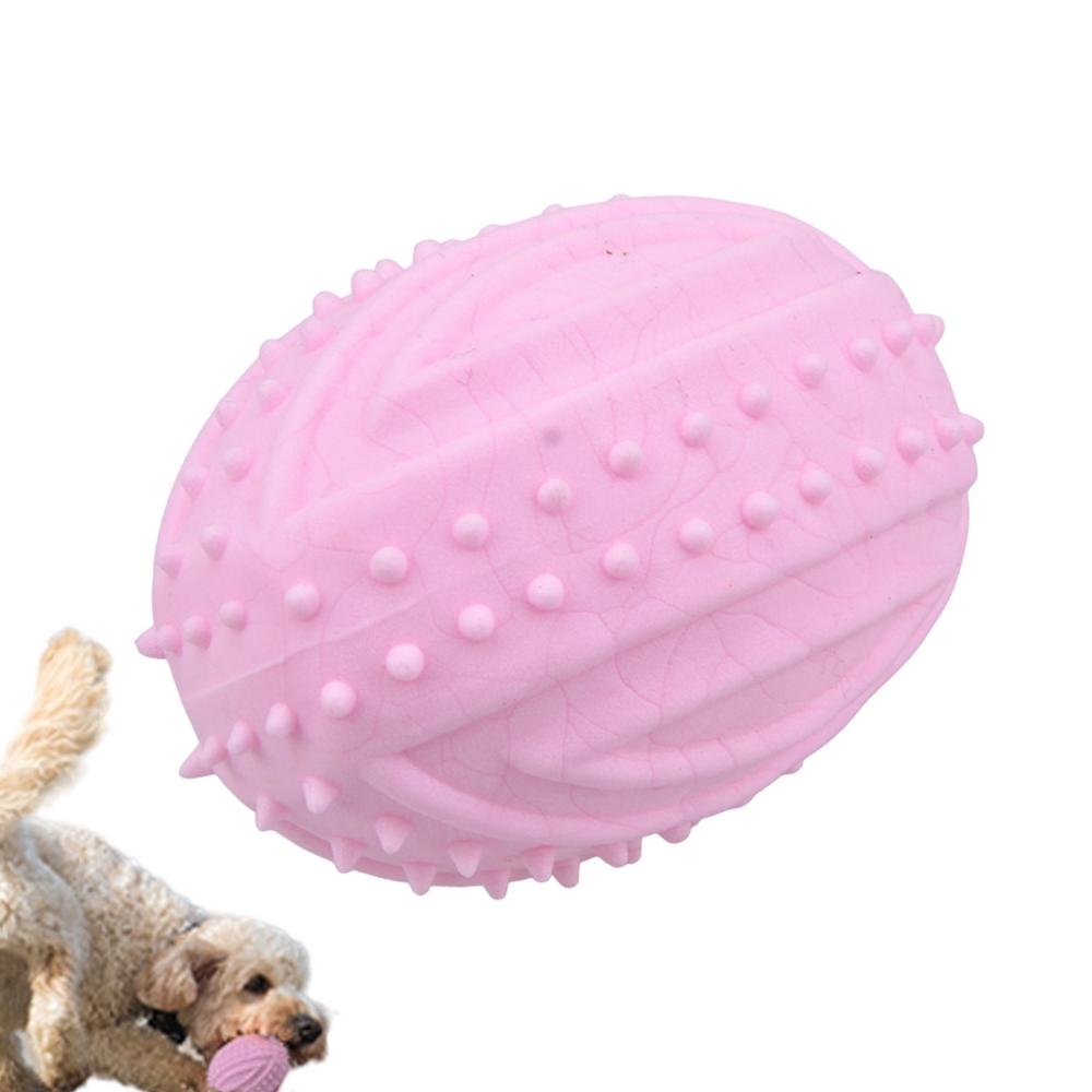 

Durable Dogs Interactive Football Toys Floatable Soft Ball Toys For Puppy Pet Teeth Cleaning Bite Resistance Dog Ball Toy рожевий