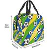 Brasil Futebol Lunch Bag for Women Men,Insulated Lunch Box for Adult Reusable Lunch Tote Bag for Work, Picnic, School or Travel