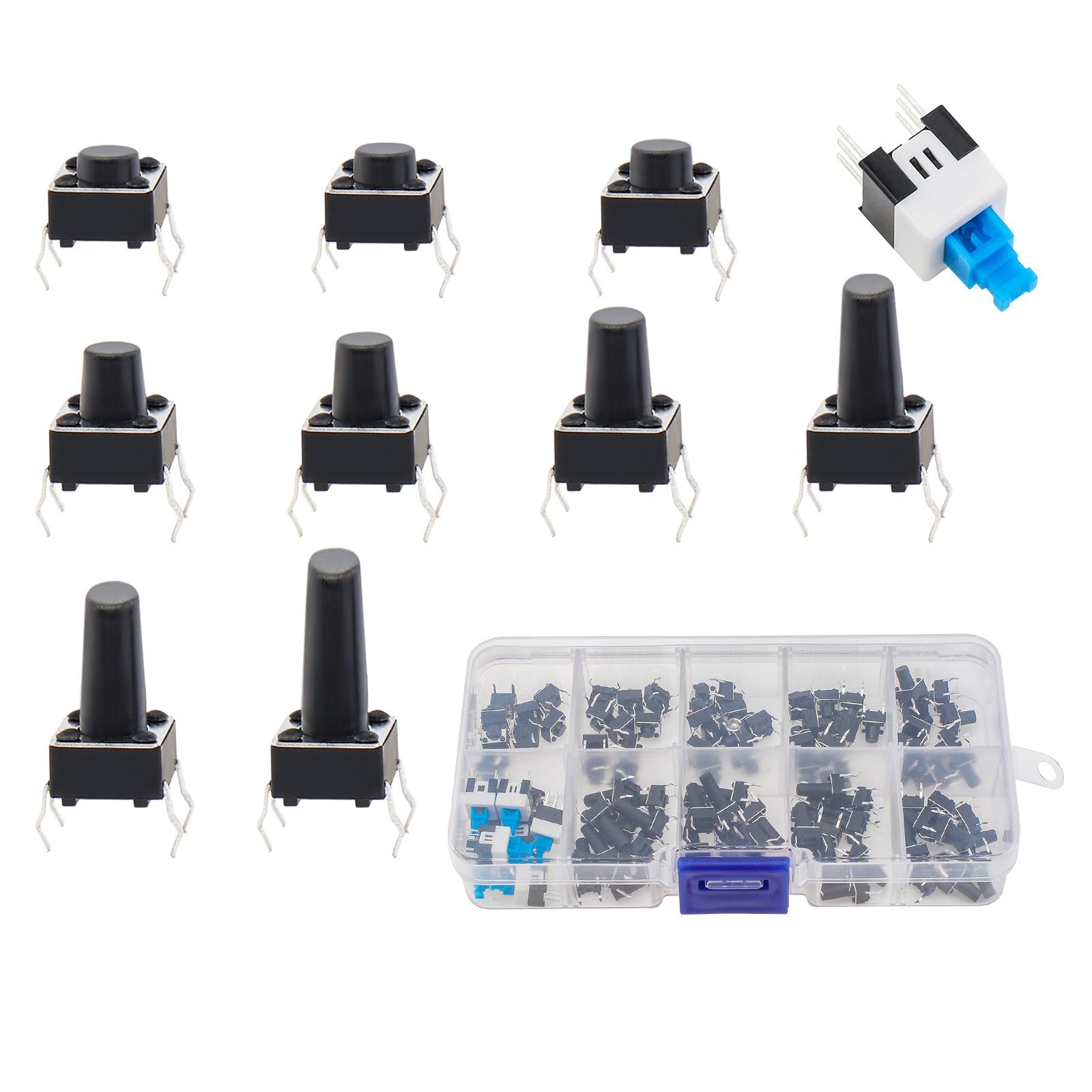 Lot De 100 Interrupteurs Tactiles Momentanés 6x6x6 Mm - Pour Circuits électroniques, Boutons Poussoirs Miniatures - Plastique Et Fer