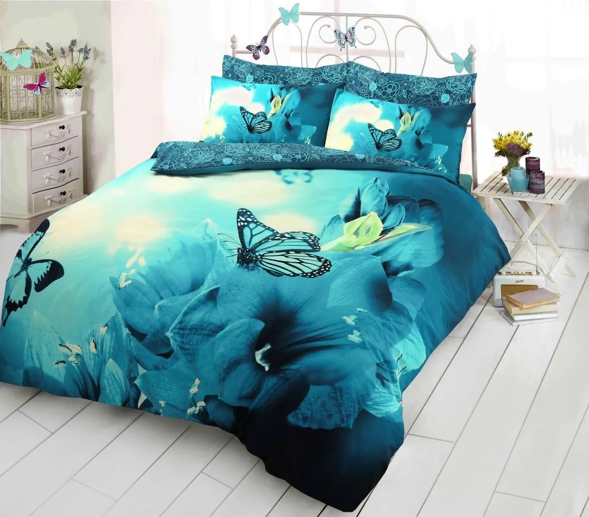 

3D Butterfly Print Duvet Quilt Cover Set Single Double King Bed Size Bedding Single чирковий