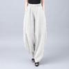 Vintage Chinese Style Summer Pure Cotton Faux Linen Women's Loose Tai Chi Pants Harem Long Lantern Pants Design