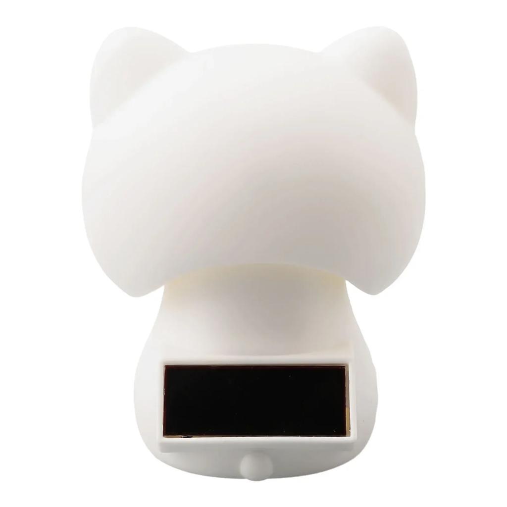 Solar Powered Automatic Nodding Cat Ornament for Home and Car Decoration Cute Cat Figurine Brings Good Luck and Happiness