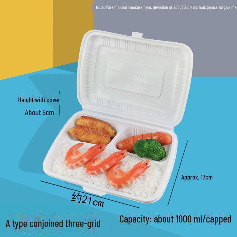 

Разлагаемые двух- и трехсекционные одноразовые ланч-боксы для еды на вынос, Oyster BBQ Box, бесплатная доставка 50 Pack