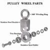 360° Swivel Pulley with Duplex Bearing for Smooth Rotation and Easy Detachment