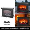 LED Flame Lantern Fireplace Simulation Lamp USB Rechargeable Battery Powered Tabletop Light for Bedroom Courtyard Decor