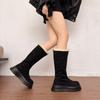New Women's Mid-calf Boots Round Head Thick Sole Winter Warm Women's Boots Comfortable Stylish Daily Commuting High Snow Boots