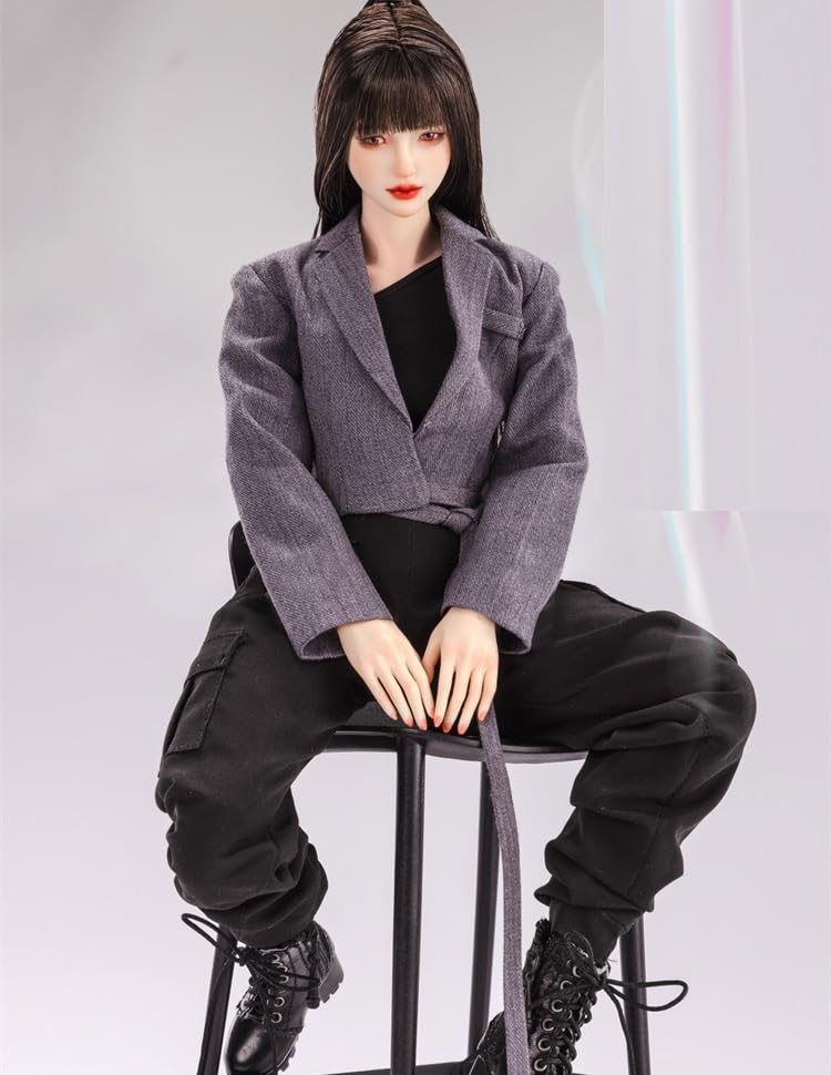

Scale Action Figure Set for TBLeague and Other i8TOYS Beautiful Woman Gray Short Suit Jacket and Black Jumpsuit Outfit Set and Shoes Not [TOYBARJAPAN]