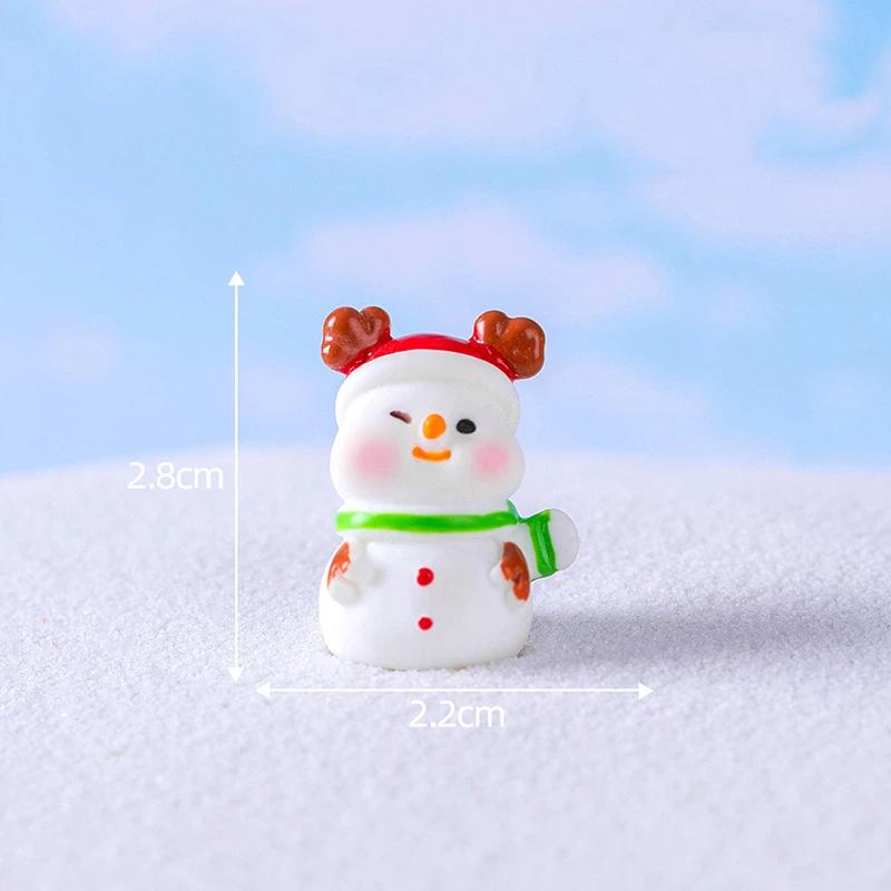 

Mini Resin Christmas Santa Claus Snowman Ornament Micro Landscape Christmas Decorations Ornament Home Desktop Park Decor