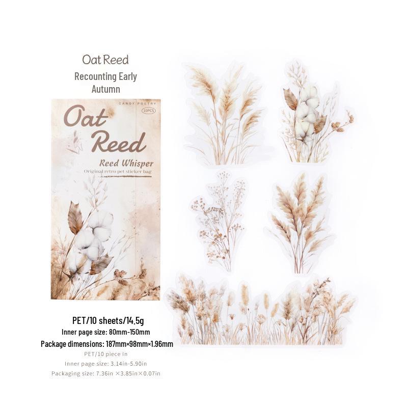 Reed Whispers Retro Sticker Pack: Sugar Poem Long Strip for Children s Journals & DIY Decoration