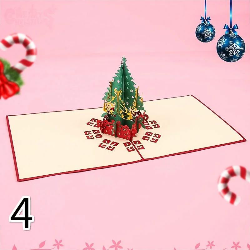 Christmas Birthday Valentine Greeting Card Paper Art Multi Patterns 3D Greet Cards Birthdays New Year Festival Carding Gift