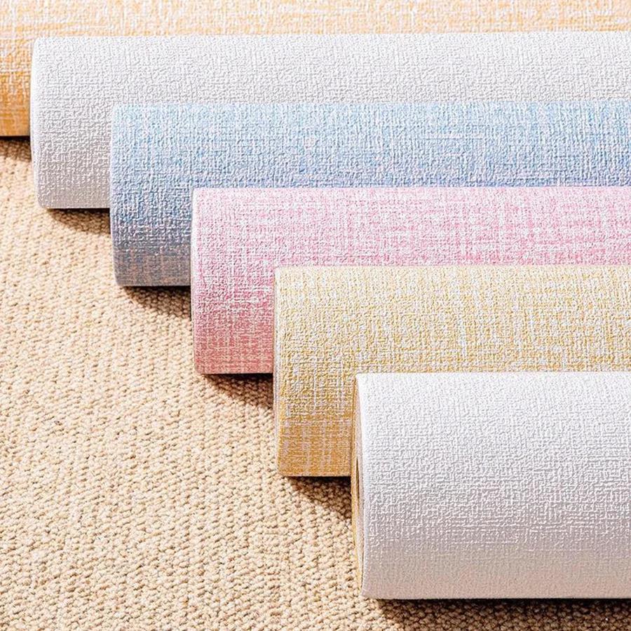 

Self-adhesive 3D Linen Foam PVC Thickened Waterproof Background Wall Renovation Wallpaper Wall Stickers for Bedroom Living Room 1pc 50cmX2.8m