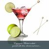 10-Piece Cocktail Stick Set, Stainless Steel Fruit Sticks, Reusable Drink Picks, Appetizer Toothpicks, Martini Glass Picks
