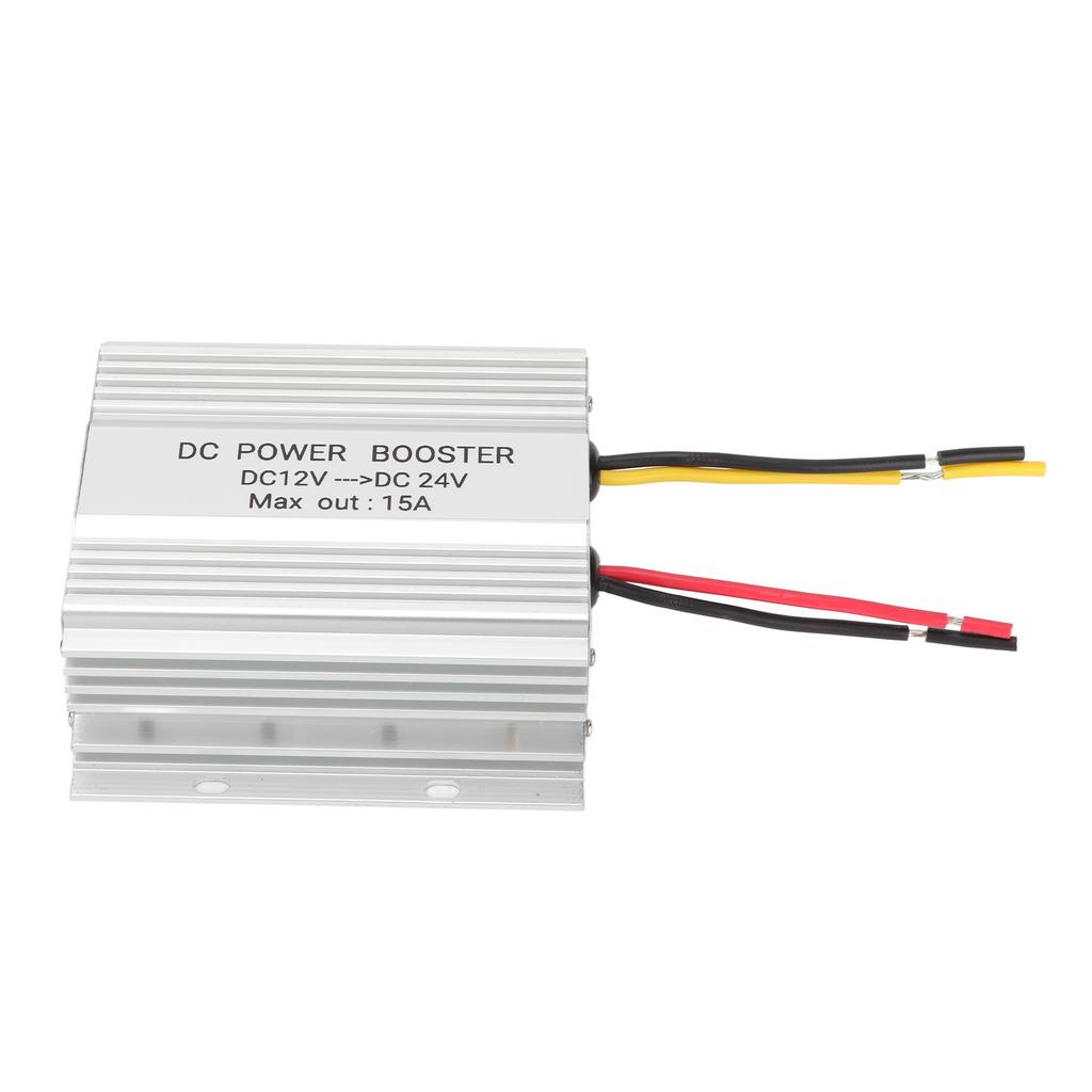 DC 12V to 24V Car Booster 15A 360W Aluminium Alloy Housing DC 12V to 24V Safe Stable DC Power Booster for Car Truck