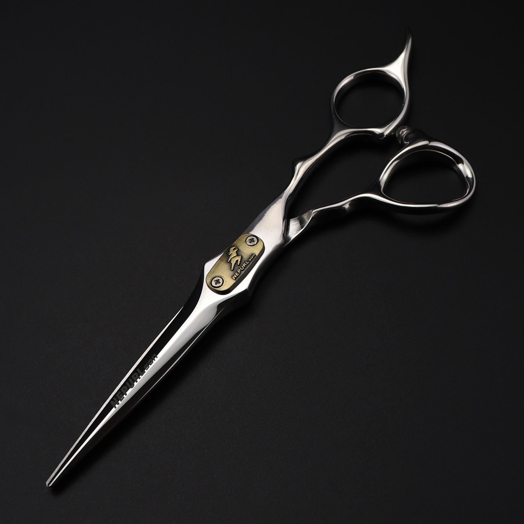 6.0  Napson Glossy Double-sided Sword Hairdressing Scissors: Barber Straight, Tooth, and Thinning Shears