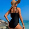 New hot spring swimsuit for women, high-end Huludao swimsuit, sexy mesh and nylon one-piece swimsuit