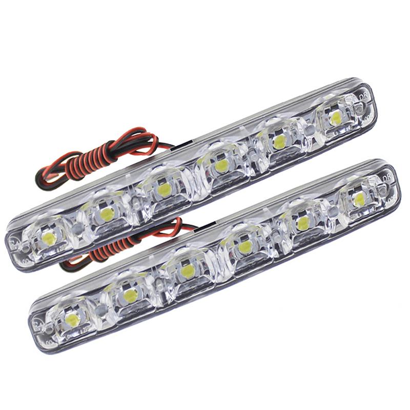 6LED DRL Daytime Running Lights 12V Super Bright Flexible Waterproof Car Auto Motorcycle Light Assembly Driving Fog Light