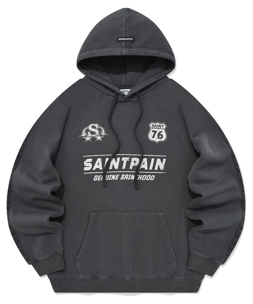 Sp Garment Dying League Hood-Charcoal