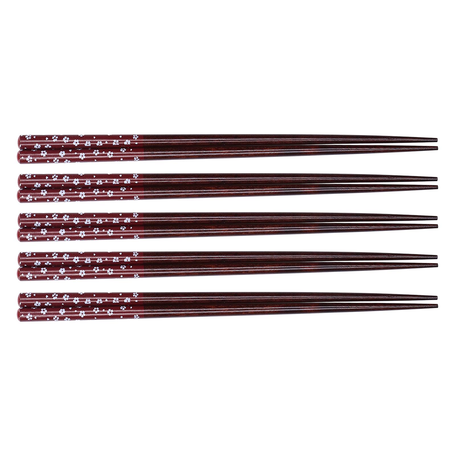 

5 Pair Chopsticks Reusable Wood Chopsticks Eco Friendly Kitchen Tableware for Household