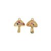 Multicolor Zirconia Mushroom Charms Golden Plated Copper Jewelry DIY Parts