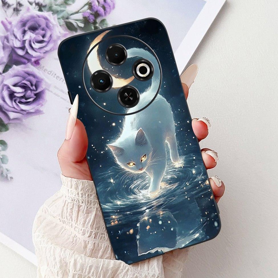 For Tecno Spark 30C 4G kl5 kl5n 5G KL8H Back Cover For Tecno Spark 30C Case Fashion Luxury Silicone Cute Cat Shockproof Painted
