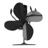 4 Blade Fireplace Fan Aluminium Alloy Heat Powered High Temperature Resistant Stove Fan for Home